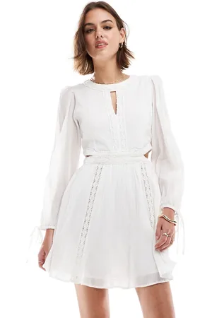 MANGO – Minikleid in mit Lochstickerei
