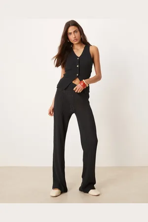 ASOS – Hose aus halbtransparentem Strick in mit weitem Bein, Kombiteil