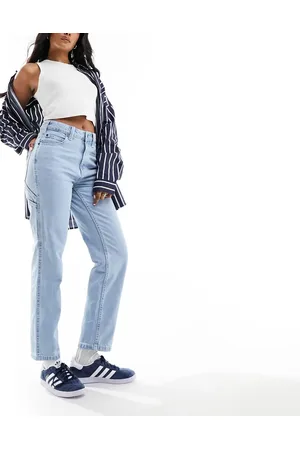 Dickies – Ellendale – Gerade geschnittene Mom-Jeans aus Denim in hellblauer Waschung mit mittelhohem Bund