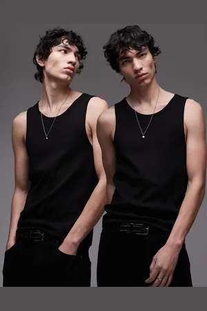 Topman – 2er-Pack gerippte Trägershirts in