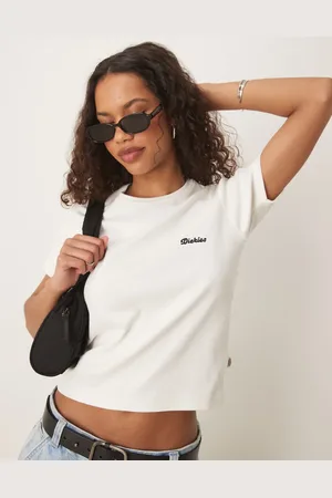 Dickies – Lewistown – Knapp geschnittenes T-Shirt in Wollweiß mit aufgesticktem Logo