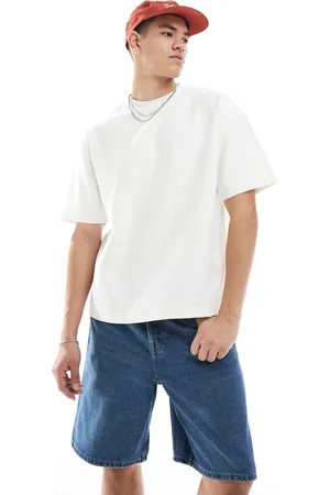 Only & Sons – Weite Jeansshorts in Mittelblau