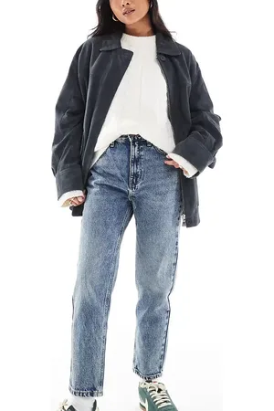 Pull&Bear Petite – Mom-Jeans in Dunkelblau