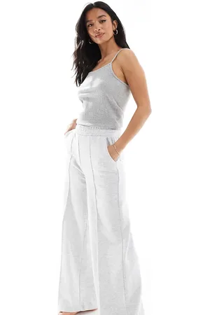 Bershka Petite – Jogginghose in meliert mit weitem Bein