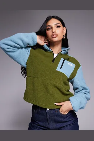 The North Face – Yumiori – Fleece-Sweatshirt in Khaki mit kurzem Reißverschluss