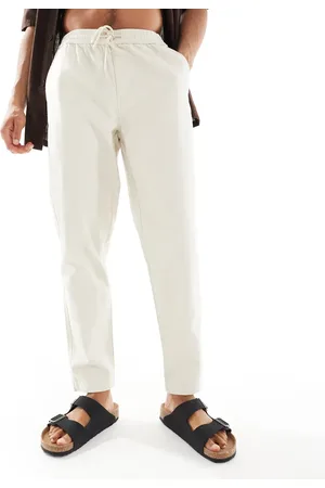 River Island – Schlupfhose im Leinenlook in Ecru
