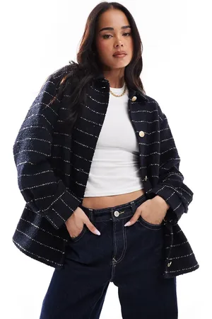 ASOS – Formelle Jacke aus Bouclé in gestreift