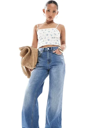 Stradivarius Tall – D92 – Jeans in dunkelblauer Waschung mit geradem Schnitt