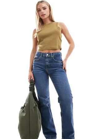 Stradivarius – Jeans in Dunkelblau mit geradem Schnitt