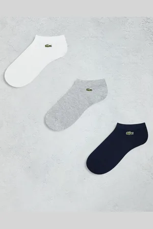 Lacoste – 3er-Pack Socken in Grau-Weiß