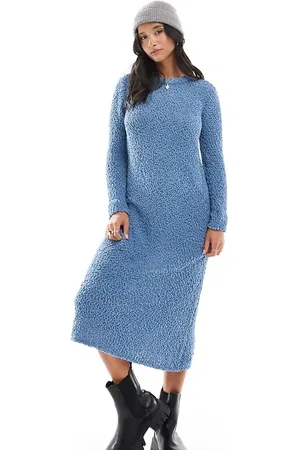 ONLY – Strukturiertes Midi-Strickkleid in