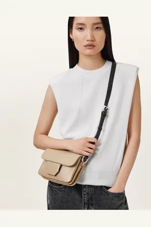 AllSaints – Jupiter – Crossbody-Umhängetasche in Nerzbraun