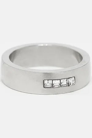 ASOS – Ring aus wasserfestem Edelstahl in angerautem mit Strass