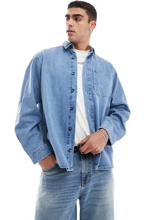 JACK & JONES – Schweres Oversize-Jeanshemd in verwaschenem Vintage