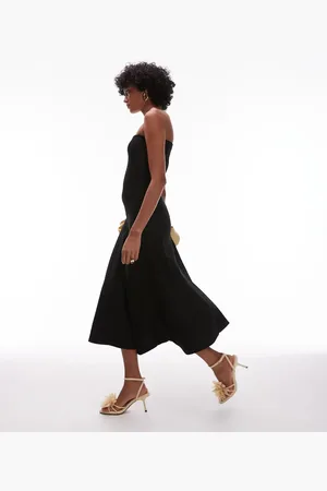 MANGO – Trägerloses Midikleid aus Strick in mit weitem Rock