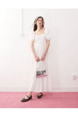 Miss Selfridge – Maxikleid in mit Puffärmeln