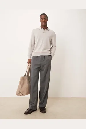 ASOS – Elegante Schlupfhose in Anthrazit mit weitem Schnitt