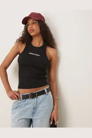 Dickies – Geripptes Trägertop in mit mittigem Logo