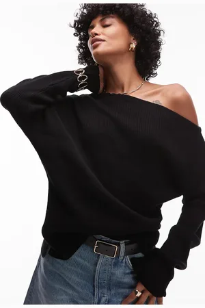 Topshop – Schulterfreies Stricktop in