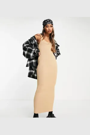 Reclaimed Inspired – Midi-Strickkleid in neutraler Farbe, Kombiteil