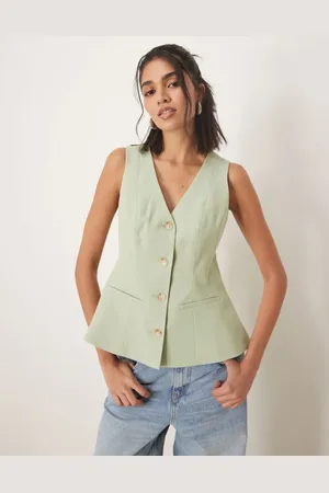 ASOS – Weste in Pistaziengrün mit Schößchen