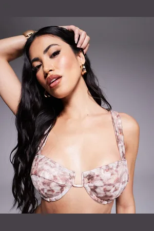 South Beach – Bustier-Bikinioberteil mit glitzerndem Print
