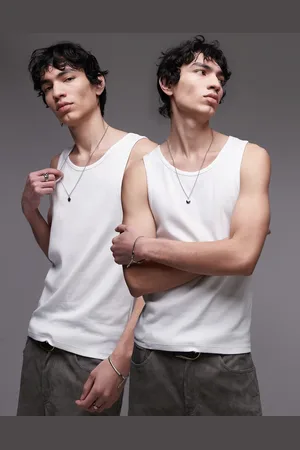 Topman – 2er-Pack gerippte Trägertops in