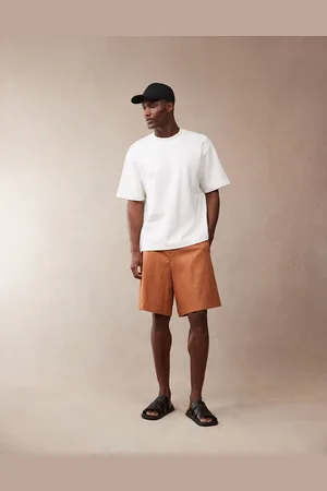 ASOS – Elegante Bermudashorts aus Leinenmix in Rostrot