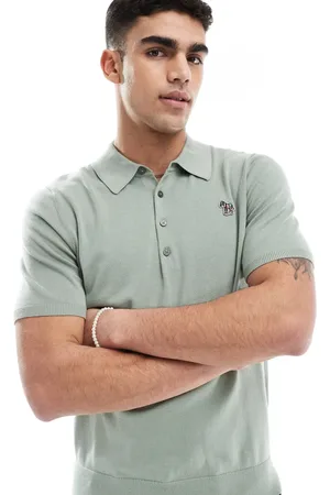 Paul Smith – Gestricktes Polohemd in Hellgrün mit Logo
