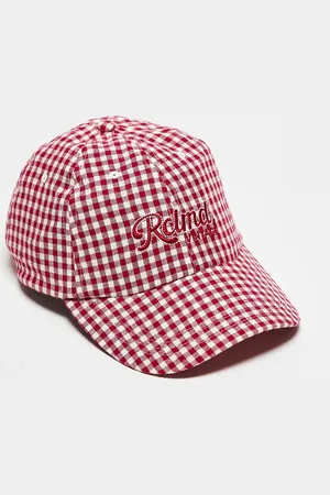Reclaimed – Unisex-Kappe mit Markenlogo und rotem Vichy-Karomuster