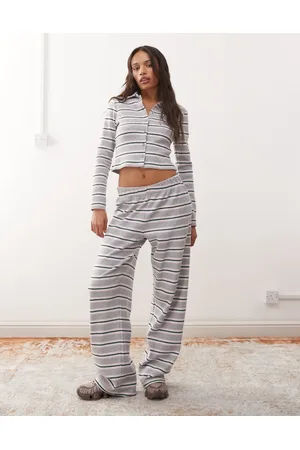 Reclaimed – Angeraute Hose in gestreift mit elastischem Bund, Kombiteil