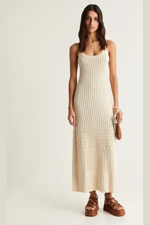 SCALPERS – Kleid aus Pointelle-Strick in Ecru