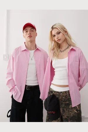 COLLUSION Unisex – Oversize-Hemd in mit Streifen