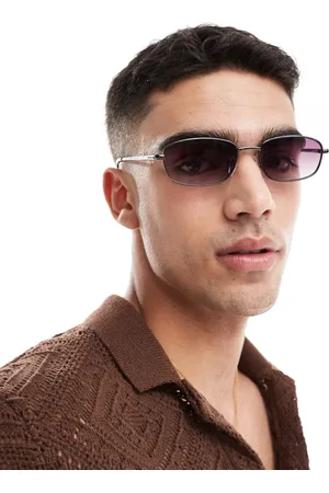 Pull&Bear – Sonnenbrille mit Metallrahmen und violetten Gläsern