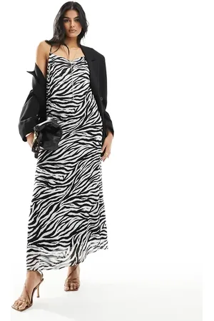 Object – Anschmiegsames Maxi-Trägerkleid mit Zebraprint