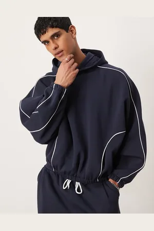 ASOS – Kapuzenpullover in mit Paspelierung und extremem Oversize-Schnitt, Kombiteil