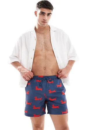 Farah – Colbert – Badeshorts in und Rot mit Archiv-Hundeprint