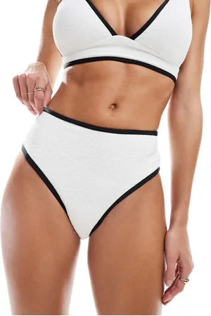 VERO MODA – Bikinihose in mit Strukturmuster und Zierstreifen