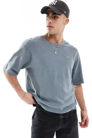 Pull&Bear – Gestricktes T-Shirt in verwaschenem