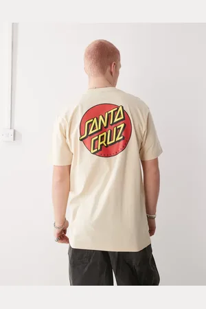 Santa Cruz – T-Shirt in Beige mit Punkt-Logo am Rücken