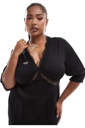 Never Fully Dressed – Midaxikleid in mit Spitzendetail und Puffärmeln