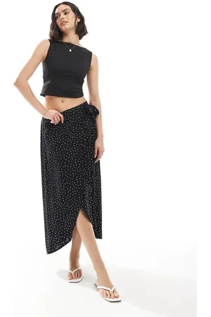 Pieces® – Midi-Wickelrock mit Punktemuster