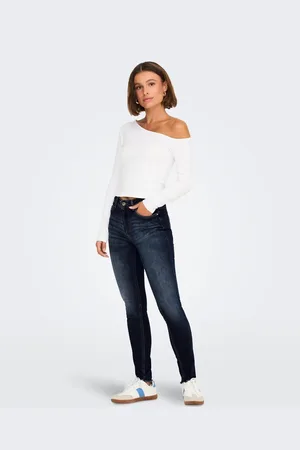 ONLY – Skinny-Jeans aus Denim in Dunkelblau