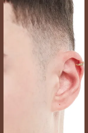 ASOS – Vergoldeter Ohrclip aus Sterlingsilber mit Seil-Design