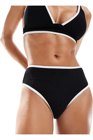 VERO MODA – Bikinihose in mit Strukturmuster und Zierstreifen