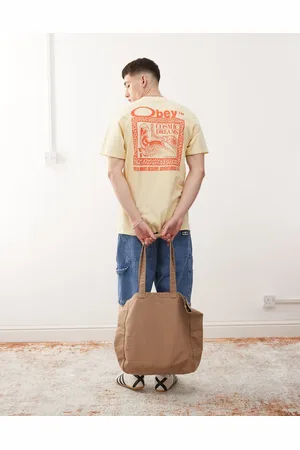 Obey – T-Shirt in Blassgelb mit „Cosmic Dreams“-Logoprint und Rückenprint