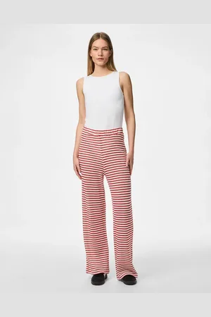 Pieces® – Hose in Cloud Dancer mit weitem Bein