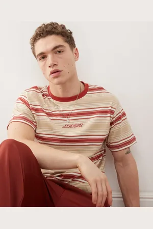 Santa Cruz – T-Shirt mit Streifen in Rot und Beige