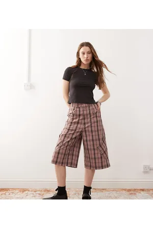 COLLUSION – Weite Longline-Jorts in kariert
