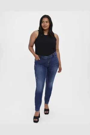VERO MODA – Slim-Fit-Jeans aus dunkelblauem Denim